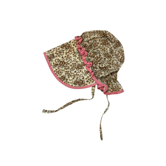 Vintage Handmade Womens Bonnet Floral Prairie Cottagecore Grannycore Theatre