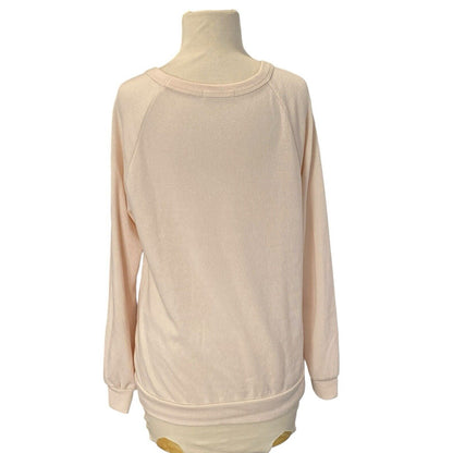 Byron Bay Women’s Blush Solid Soft Pullover Sweater Long Sleeve No Size Tag