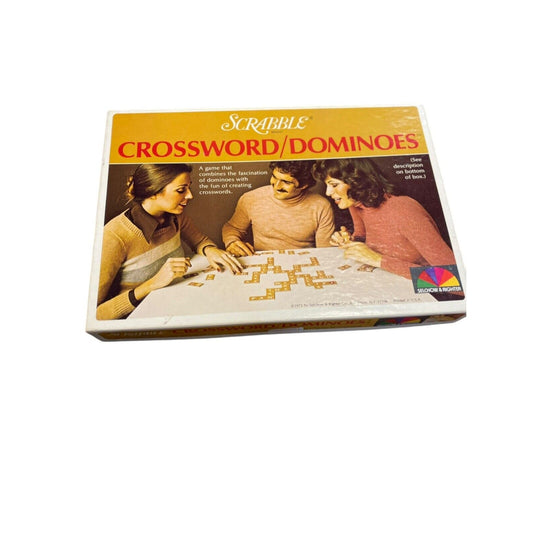 Vintage Scrabble Brand Crossword Dominoes Game 1975 Selchow & Righter
