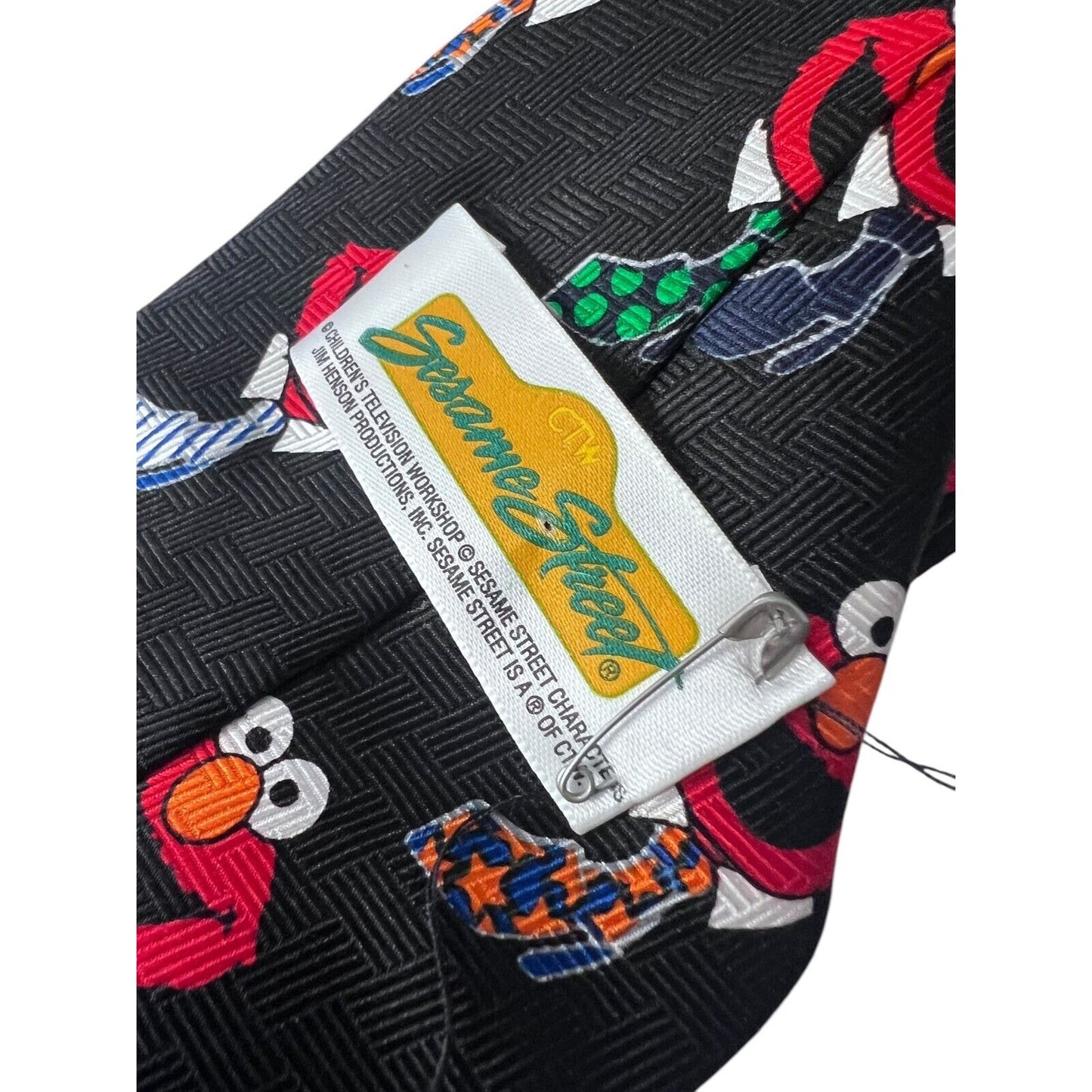 Elmo Sesame Street Silk 58” Neck Tie Multicolor Black