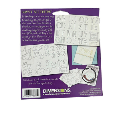 Dimensions Savvy Stitches Embroidery Transfers Monograms Sewing Craft NEW