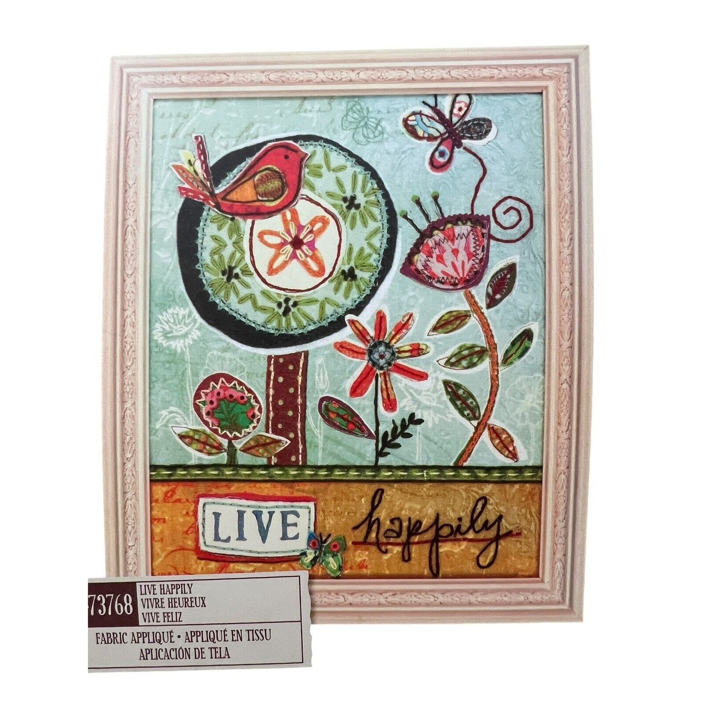 Dimensions Whimsy Applique Embroidery Kit Live Happily Bird Lori Siebert New
