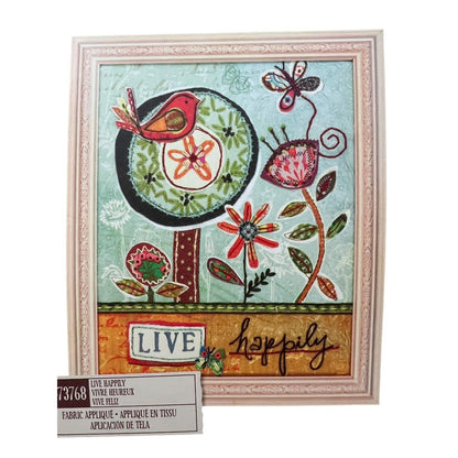 Dimensions Whimsy Applique Embroidery Kit Live Happily Bird Lori Siebert New