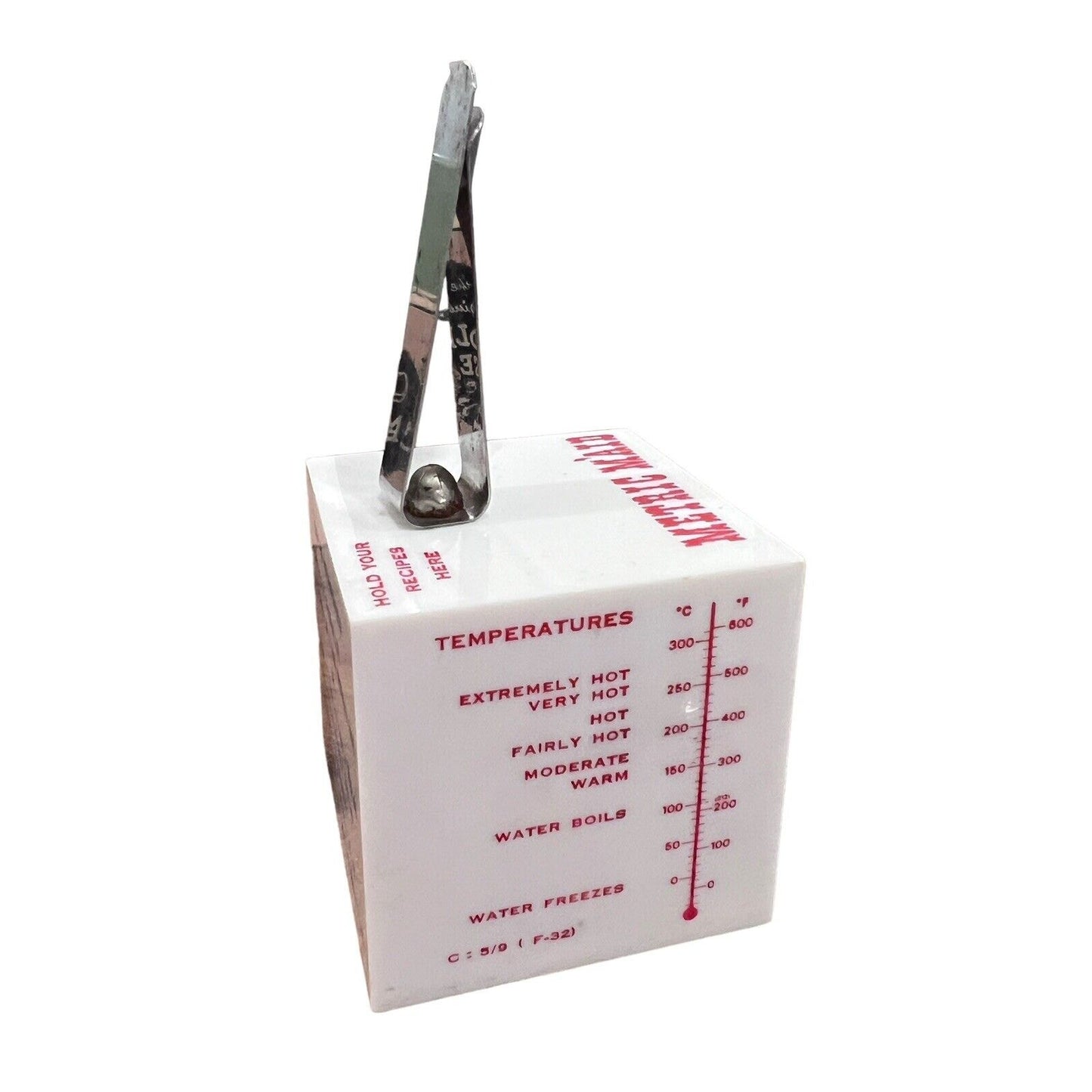 Metric Maid Vintage Recipe Card Holder Cooking Conversion Charts