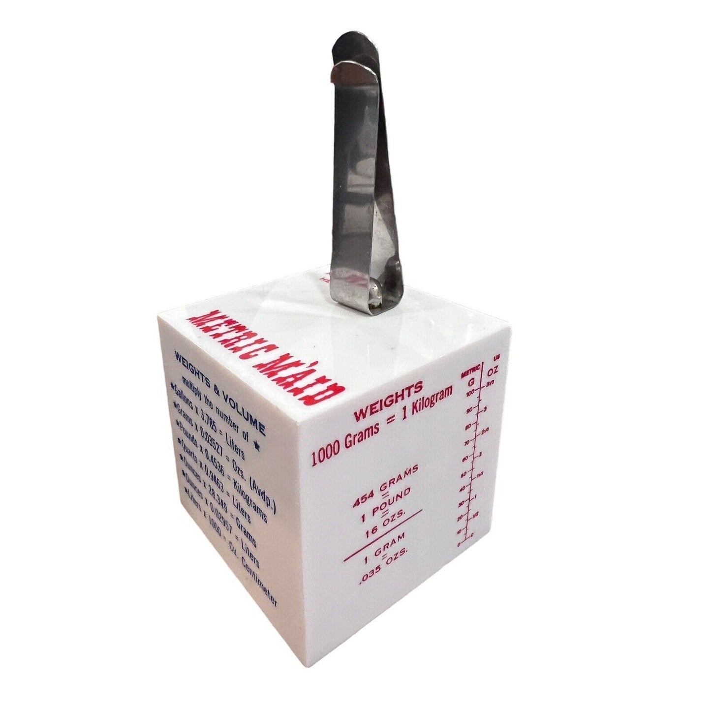 Metric Maid Vintage Recipe Card Holder Cooking Conversion Charts