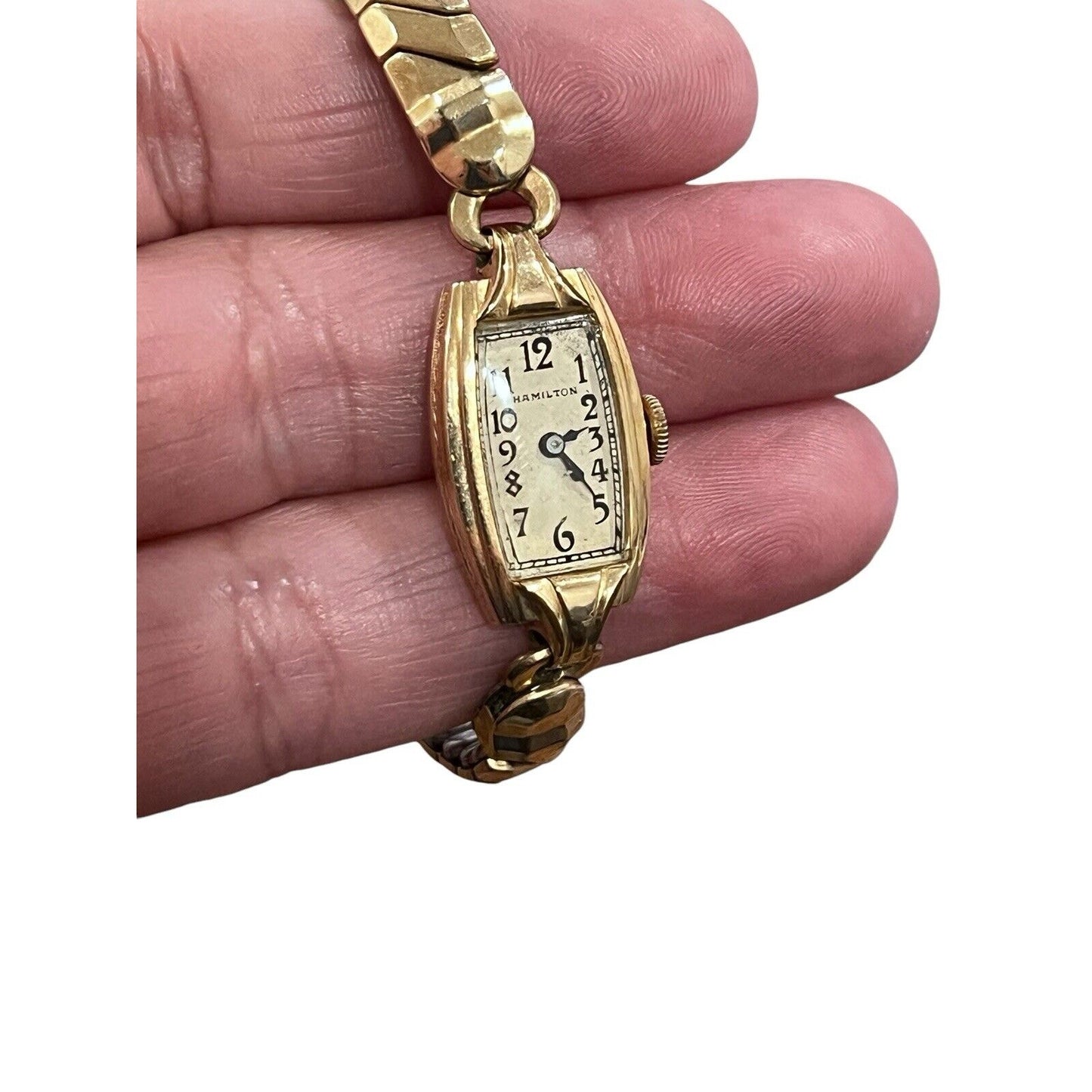 Vintage Hamilton Ladies Petite Women's Watch 14K GF Gold Filled Working