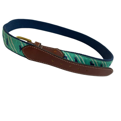 Simply Southern Brass Color Buckle Brown Leather Lab Dog Belt Classic Preppy 36