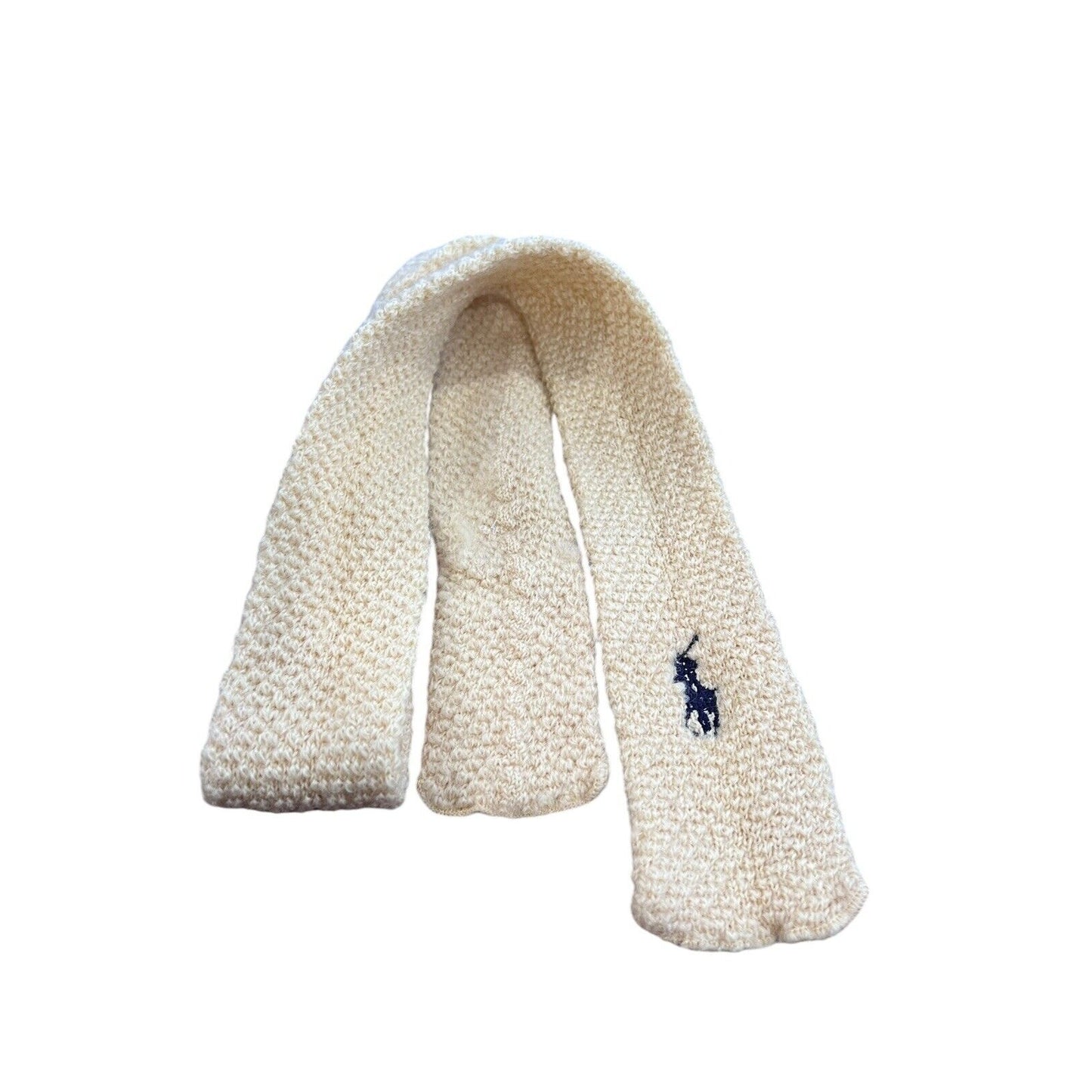 VTG 70s Polo Ralph Lauren Wool Square-End Yellow Knit Necktie Tie 44” X 2.5”