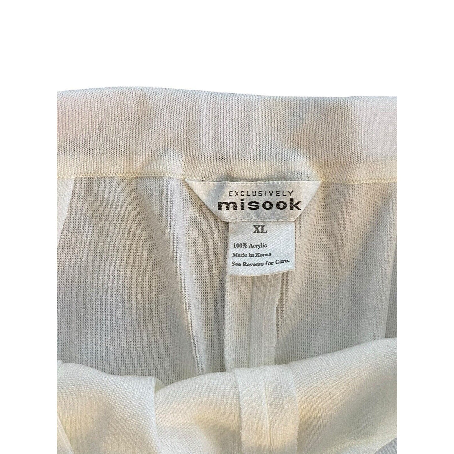 Misook XL Straight Leg Cream Knit Pant Pull-on Trousers