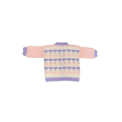 Vintage Handmade Pastel Baby Sweater Cardigan Striped Button