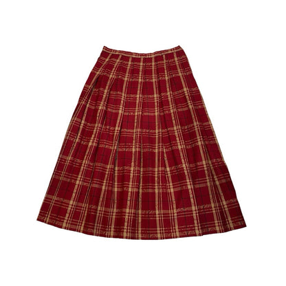 Vintage Pendleton Red Plaid Vintage Virgin Wool A Line Skirt See Measurements Szcon