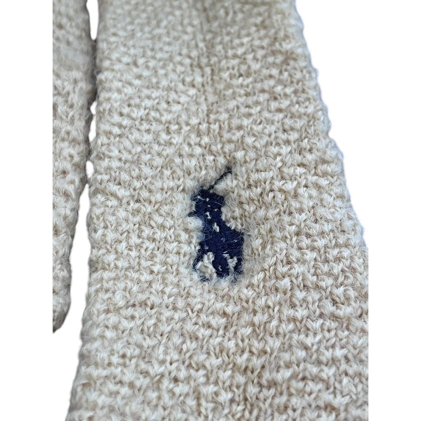 VTG 70s Polo Ralph Lauren Wool Square-End Yellow Knit Necktie Tie 44” X 2.5”