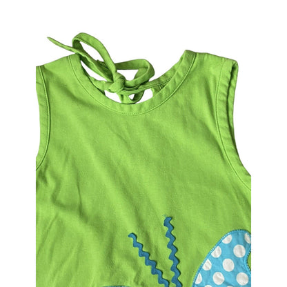 Size 7/8 Kelly's Kids Girls Green Tunic Ruffle Pant Outfit 2 Piece Shirt & Pants