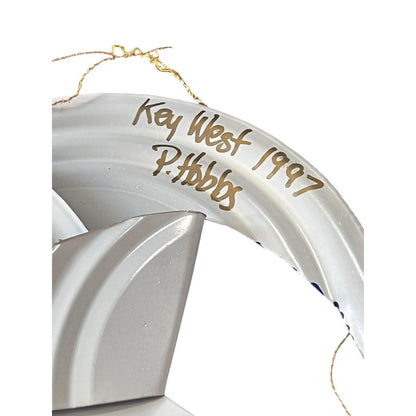 Signed Santa Claus Christmas Ornament Holiday Craft Hand Painted Up Cycled Can