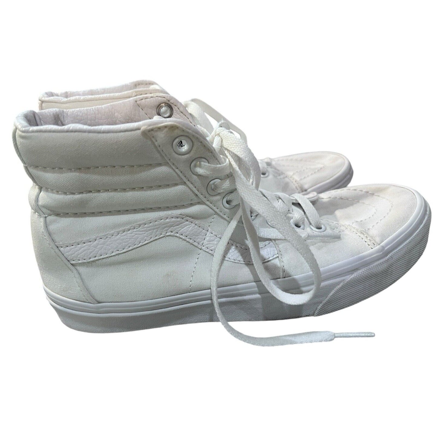Vans Shoes Womens 8.5 Old Skool High Top Skate Sneakers White Canvas Lace Up