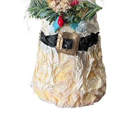 Vintage Santa Claus Christmas Ornament Holiday Styrofoam Tissue Old World
