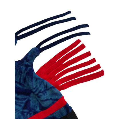 Vintage Streamer Fleece Tails Hat Cap Snowboard Ski Blue & Red Tie Dye USA