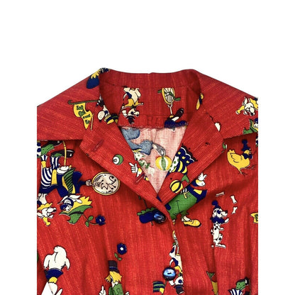 Vintage Children’s Jacket Handmade Red Clown Whimsical 70’s Homemade