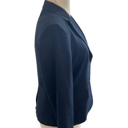 Size 4 Calvin Klein Navy Blue Blazer Jacket Classic Business Executive