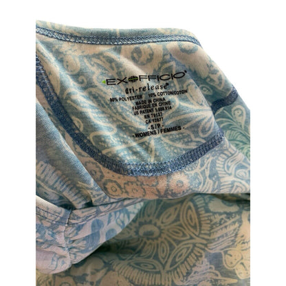 Size Small ExOfficio Dri-release Tunic Blue Floral Long Sleeve Top Shirt