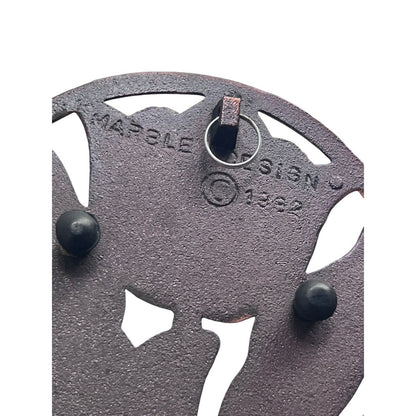 Vintage Cast Iron Copper Plated Trivet Wall Hanging Tulip Design Oval 1982