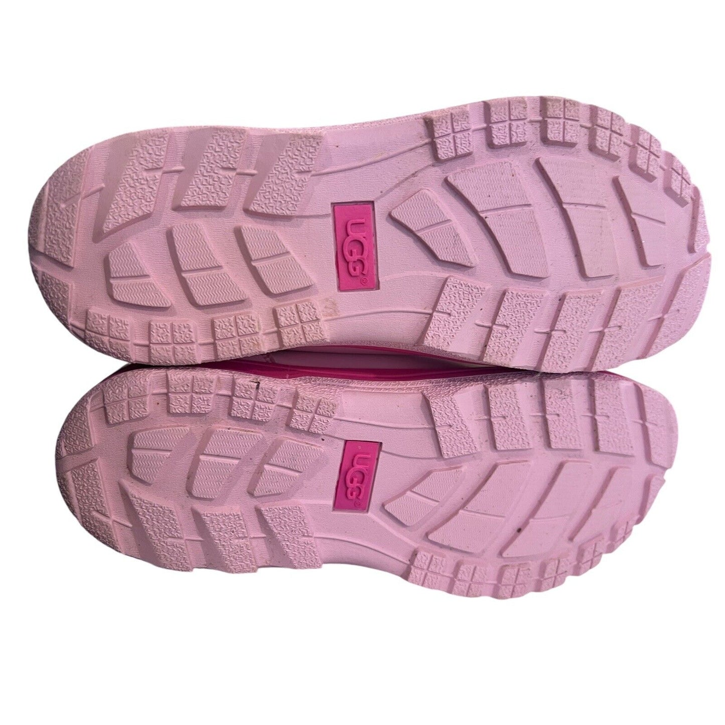 Size 5 Ugg Butte Mono Womens Lace Up Fur Lined Mid Calf Boot Pink EUC