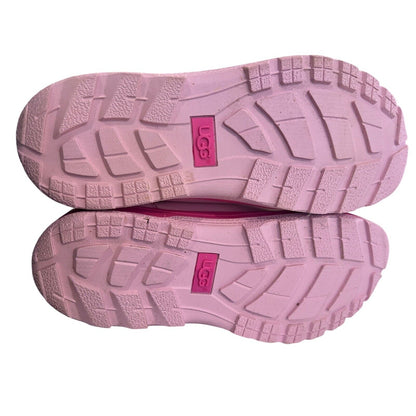 Size 5 Ugg Butte Mono Womens Lace Up Fur Lined Mid Calf Boot Pink EUC