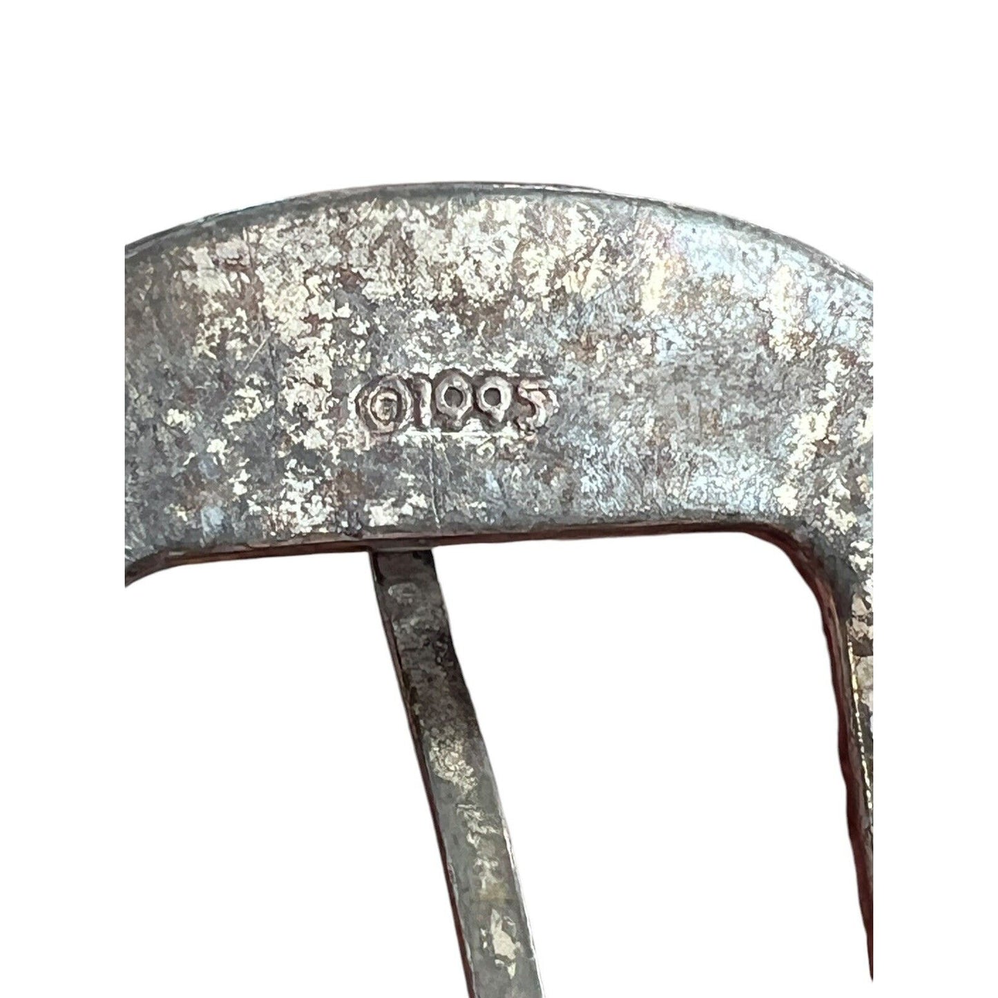 Vintage 1995 JUSTIN Western Black Brown Leather Belt Cowboy Silver Tone Buckle