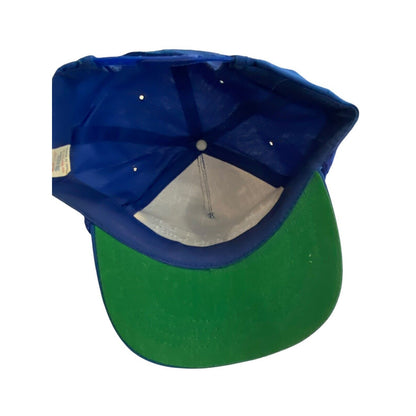 Vintage Hat Imported Canadian Mist Ball Cap Rope Hat Blue Snap Back