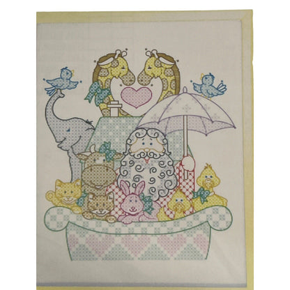 Jack Dempsey Stamped Baby Sampler 11"X14" Noah's Ark 4070 Pattern #39