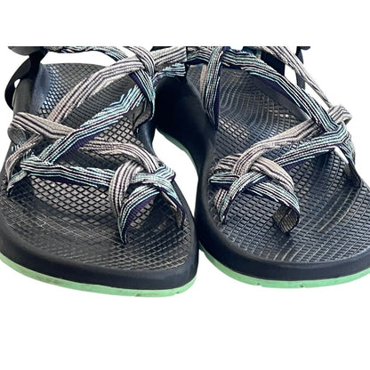7M Chaco ZX2 Women’s Vibram Sole Blue Adjustable Straps Sandals Hiking Active