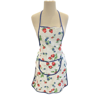 Vallesusa Strawberry Kitchen Apron Adult One Size 100% cotton Made In Italy