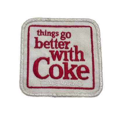 Vintage Coca Cola Patch "Things go better with Coke" 3 Inch Square Embroidered