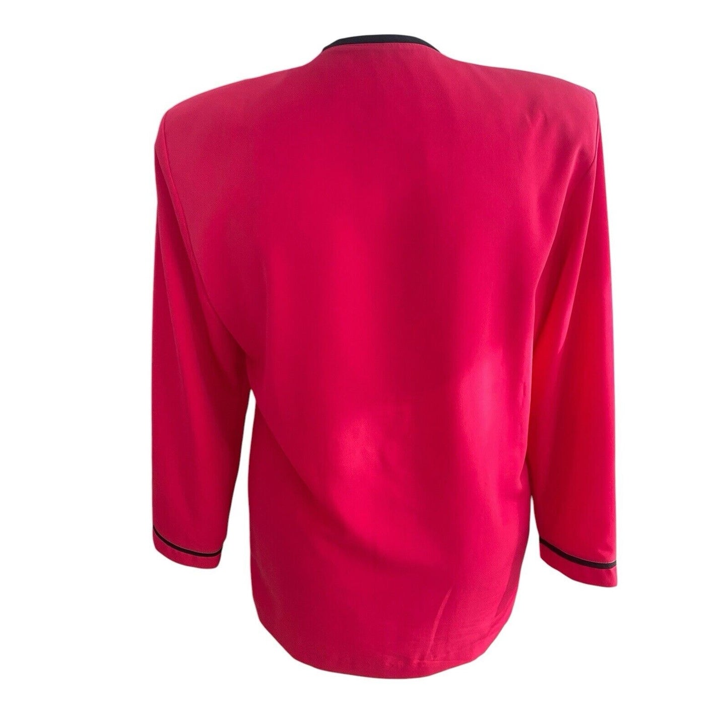 Peter Popovitch Ladies Casual Jacket Pink Size Large Black Trim Vintage