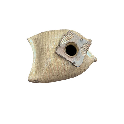 Ceramic Art Pottery Fish Bird House Handmade Signed Clay Natural