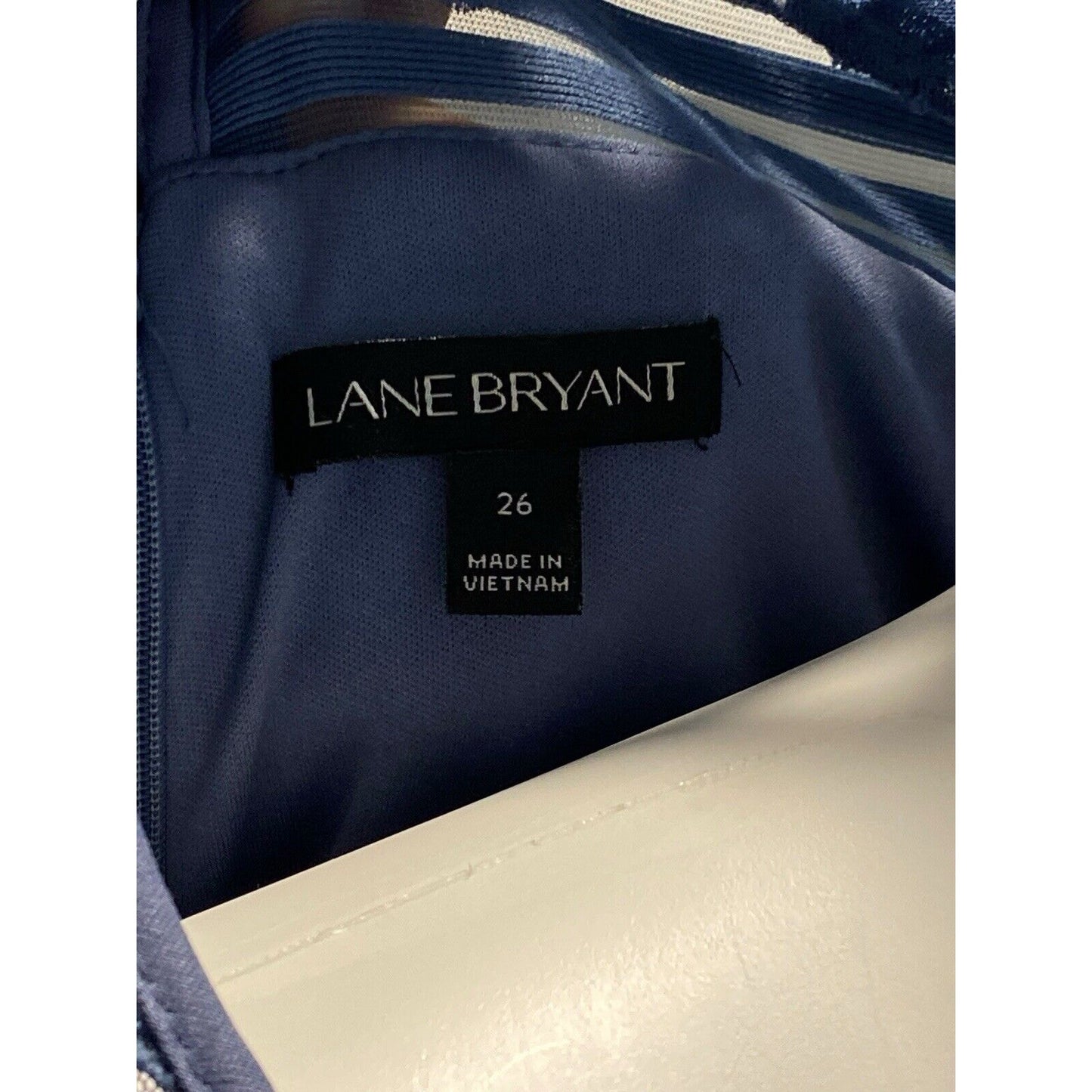 Size 26 Lane Bryant Slate Blue Lace Sleeveless Dress Plus Curvy Party Dress