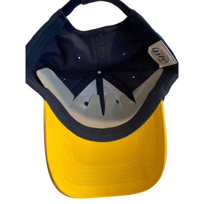 Miller Lite Golf Hat Navy Blue Adjustable Cap Embroidered Retro Beer Frat