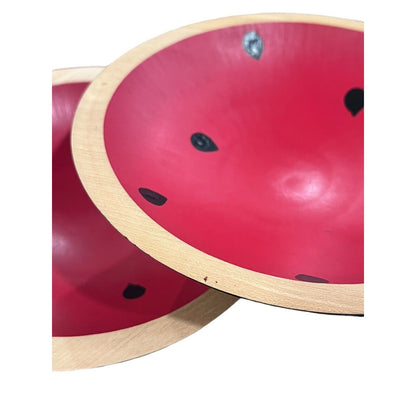CWP Wayland NY. Hand Turned Wooden Bowl Watermelon Handpainted 7” Set Of 3