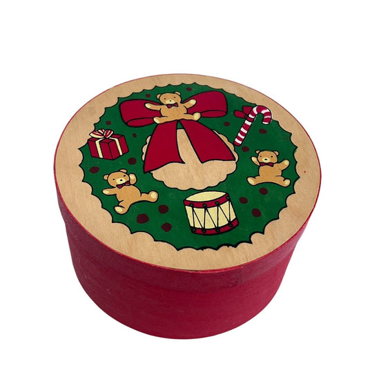 3 Nesting Balsa Wood Boxes Christmas Holiday Gift Lightweight Taiwan Round