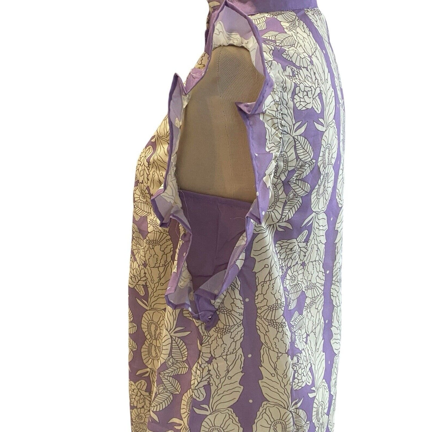 Small NWT Mazik Sleeveless Floral Ruffled Shirt Top Blouse Lavender