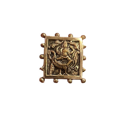 Vintage Signed Marino Tibetan God Brass Tone Brooch Pin 1-2/8”