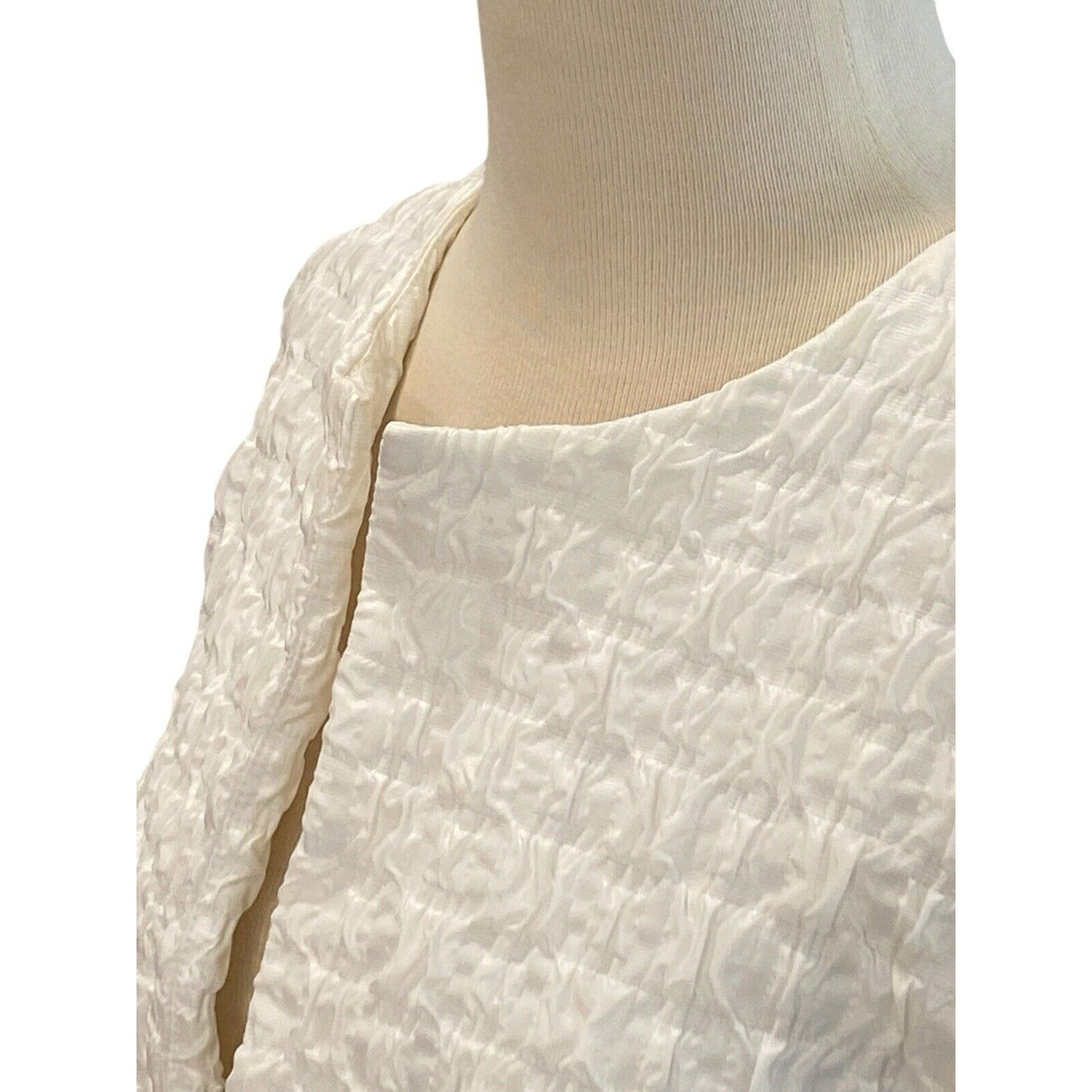 Size Medium Lorain Croft Short White Textured Crop Jacket Fitted Gorgeous