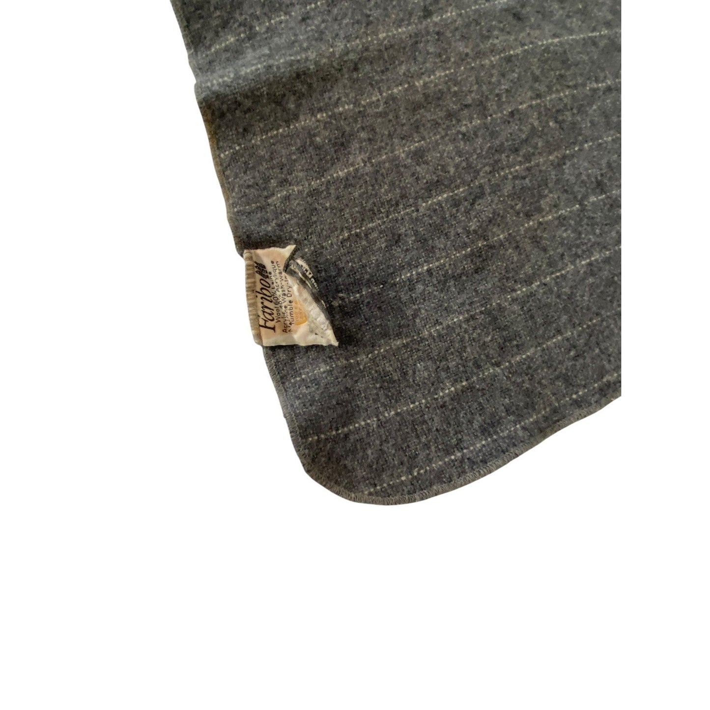 Vintage United Airlines Faribo Blanket Wool Blend 38”x46” Set Of Two Gray Nap