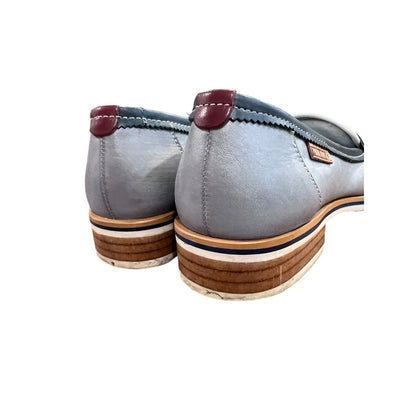 Size 6.5 7 (37) Women's Pikolinos Henares Loafer Blue Cream Tassel EUC