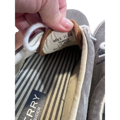 Size 11.5 Sperry Top Sider Mens Striper Ii Gray Fashion Sneaker L17-61790
