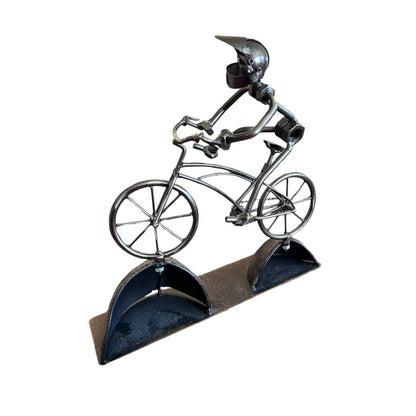 Bicycle Cyclist Nuts & Bolts Metal Sculpture BMX Bike Mountain Bike