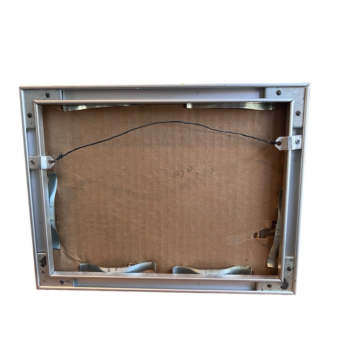 Signed Original Watercolor Painting Framed Zen Landscape Garden Rock Flowers