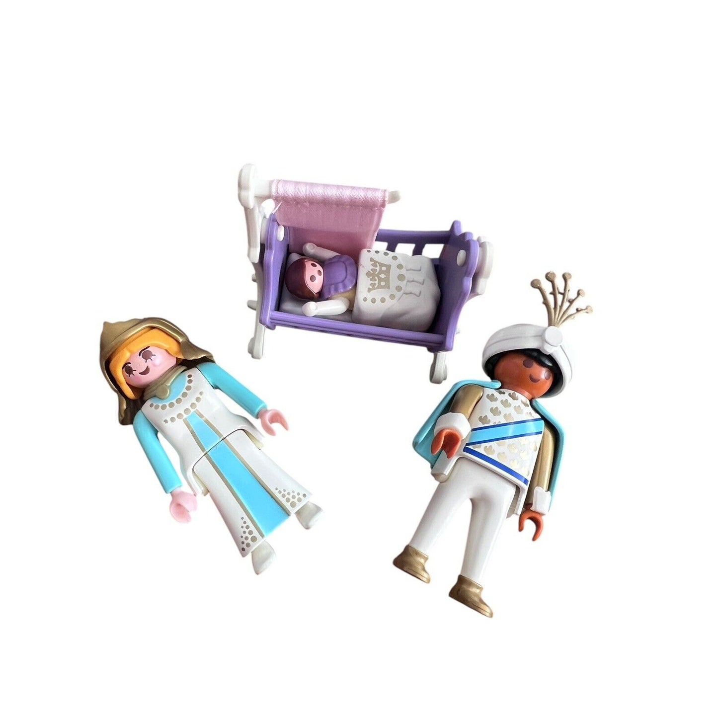 Vintage Playmobil 3835 Sultan Royal Family Prince Princess Baby Cradle Open 95