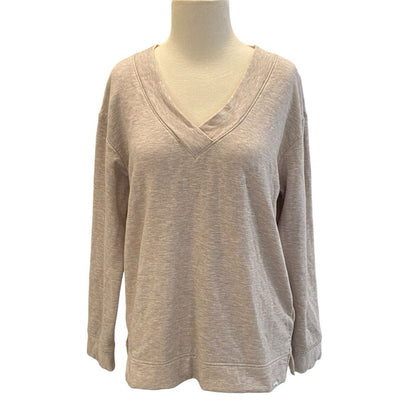 Size Small Orvis Women's Beige Crewneck Cozy Pullover Sweatshirt NWT Long Sleeve