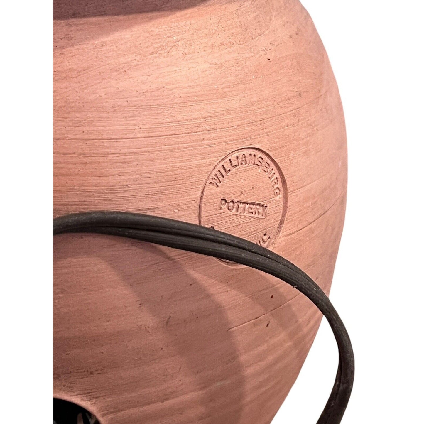 Vintage Terra Cotta Pumpkin Candle Holder Williamsburg Pottery Rare